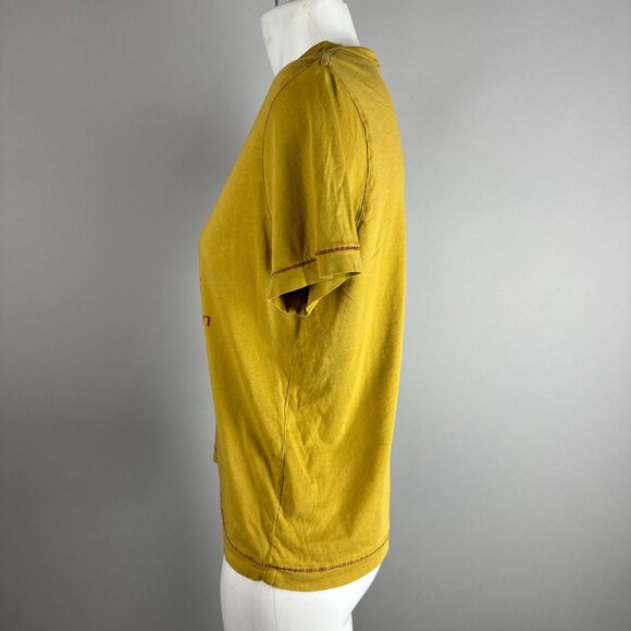 Land of Distraction Mustard Yellow Kate Print T-Shirt Graphic Womens Size Medium - Picture 4 of 5